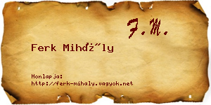 Ferk Mihály névjegykártya