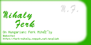 mihaly ferk business card